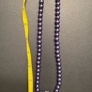 Set: Elegant Purple Pearl Necklace and Bracelet